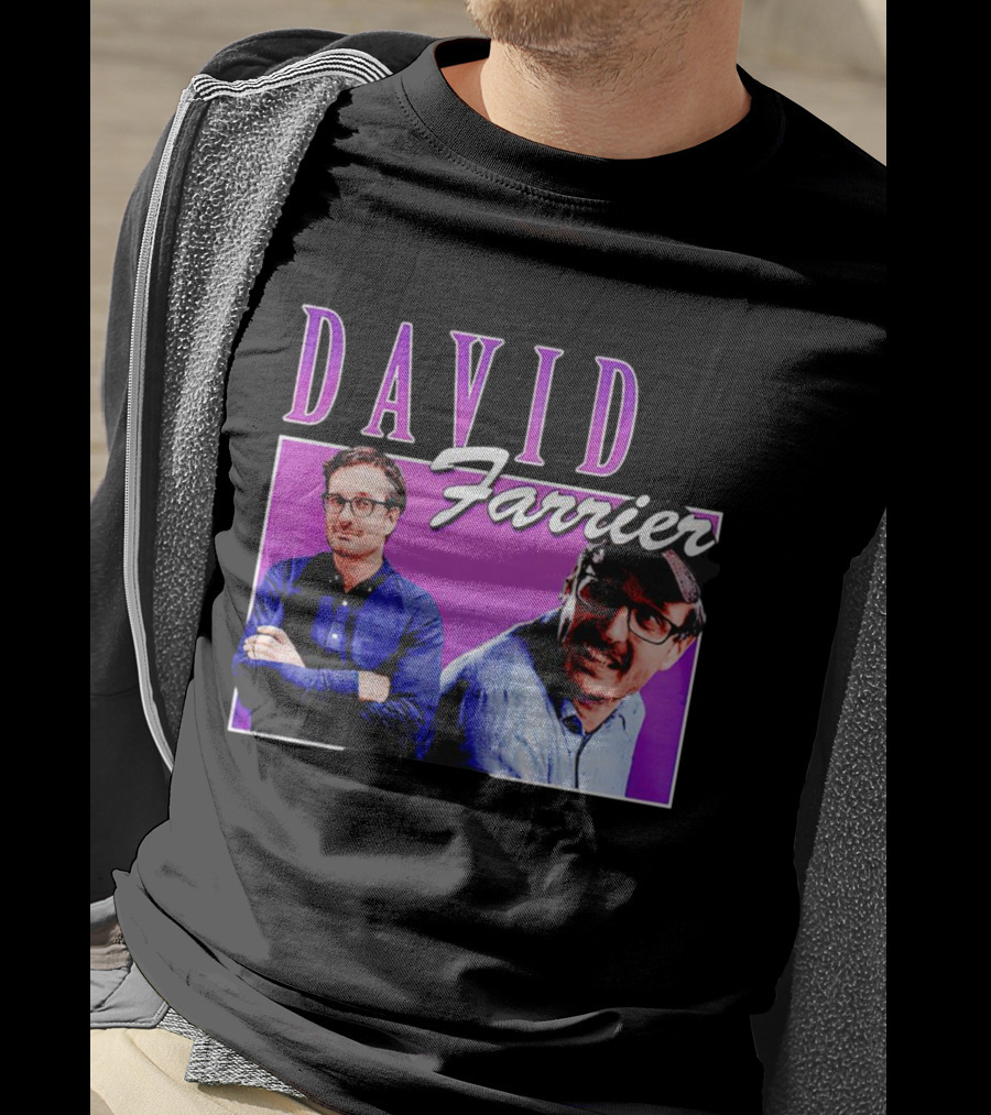 David Farrier Purple Retro Double Image T-Shirt