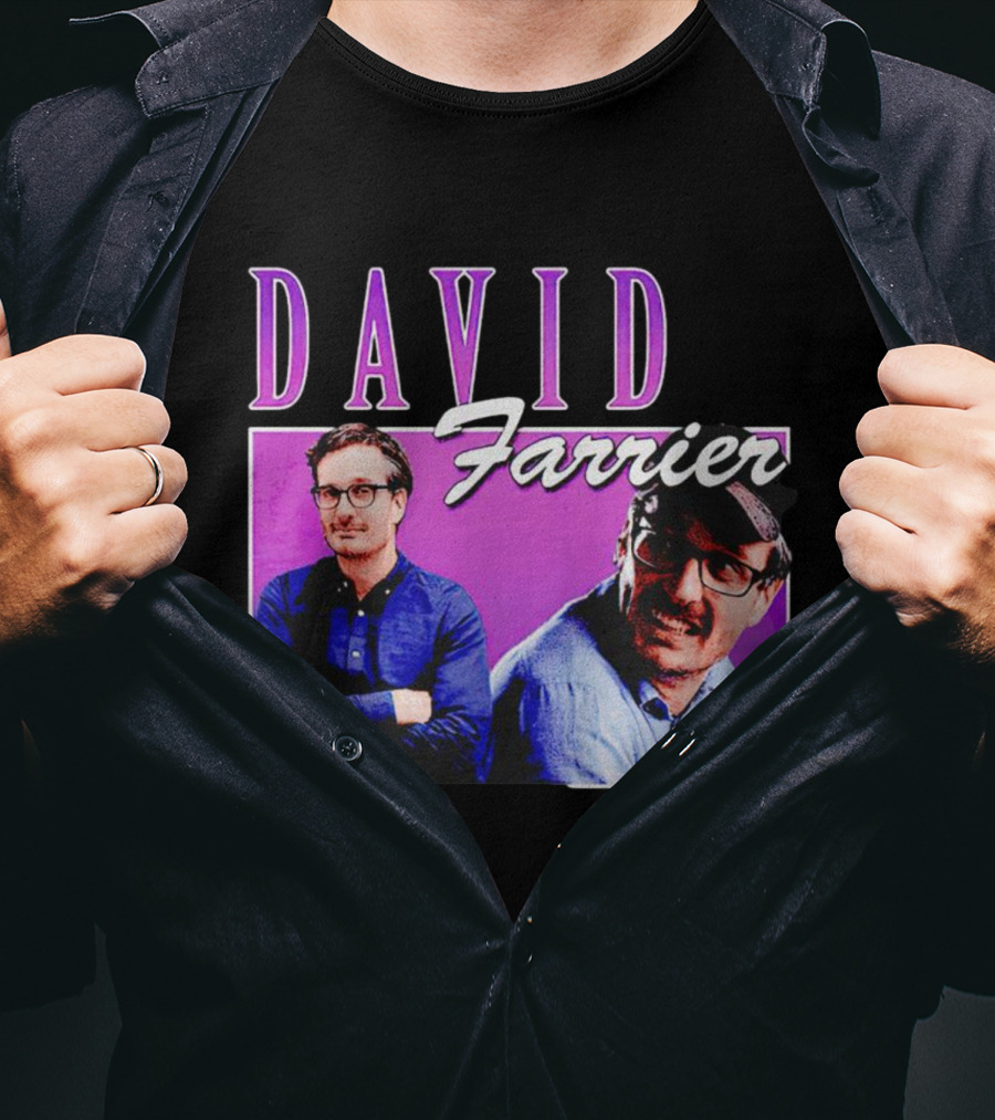 David Farrier Purple Retro Double Image T-Shirt