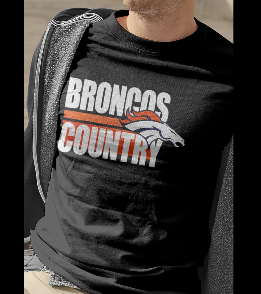 Denver Broncos Country Logo Blitz Essential T-Shirt