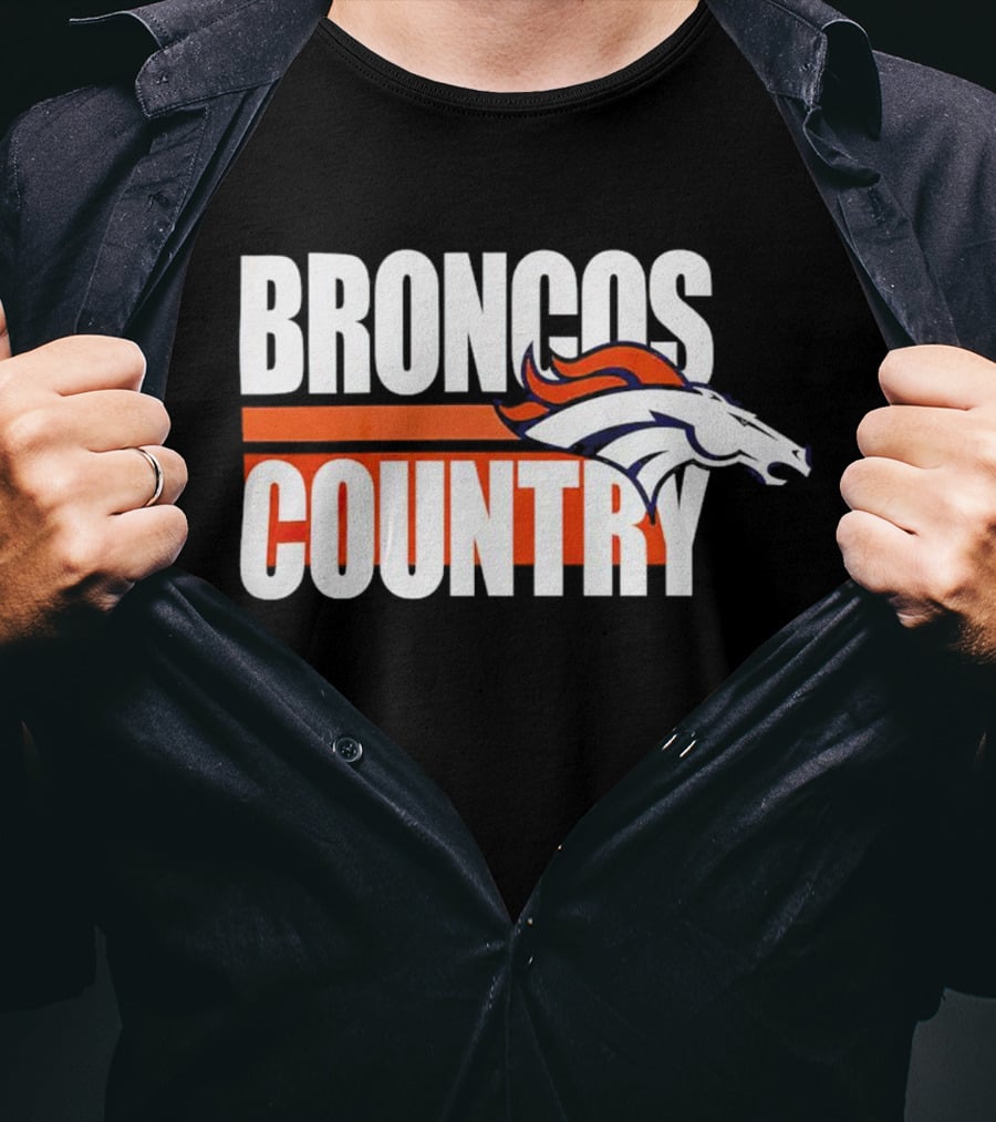 Denver Broncos Country Logo Blitz Essential T-Shirt