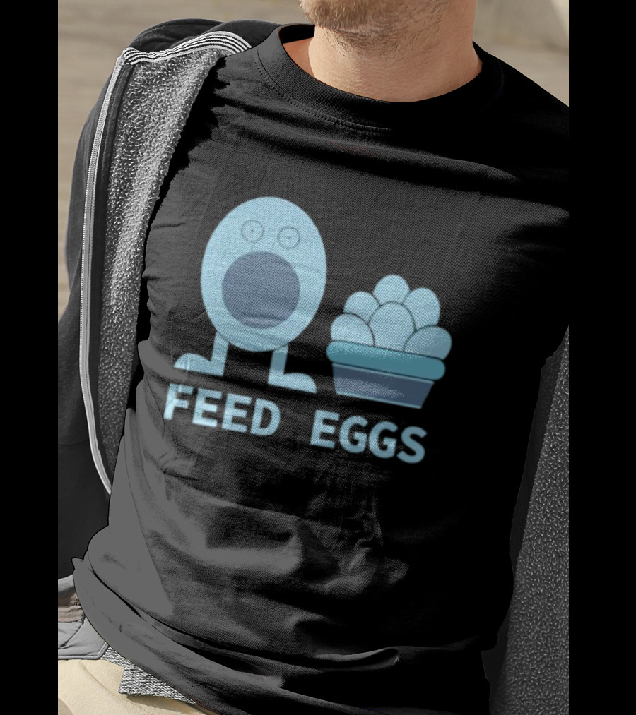 FEED EGGS Fun Cartoon Basket T-Shirt