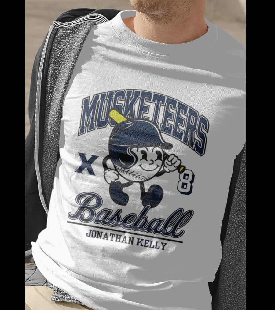 Musketeers Baseball Xavier X 8 Jonathan Kelly Shersey T-Shirt