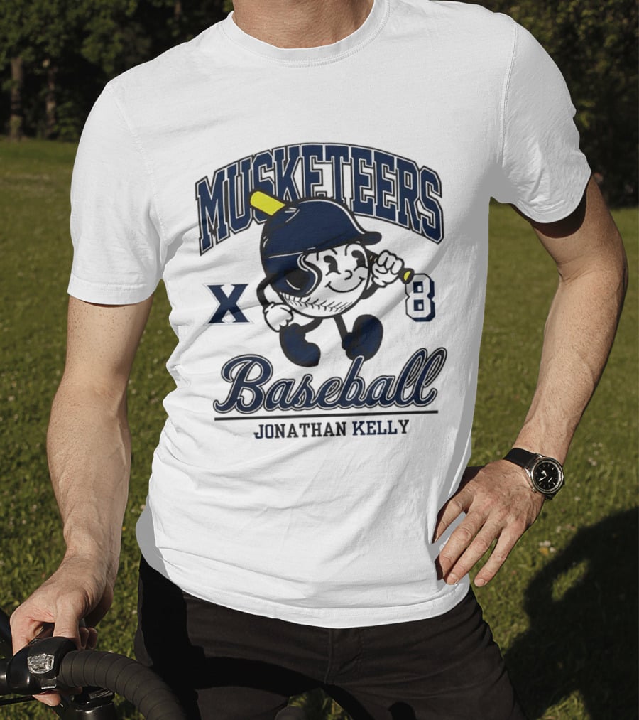 Musketeers Baseball Xavier X 8 Jonathan Kelly Shersey T-Shirt