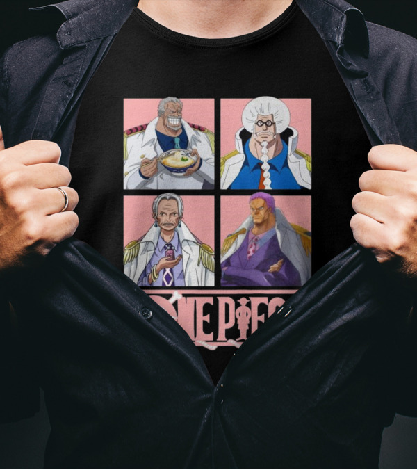 One Piece Garp Sengoku Tsuru And Zephyr Characters T-Shirt