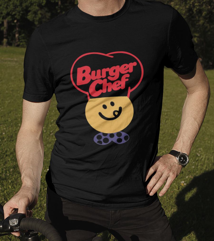 Burger Chef Happy Smiley Face With Chef Hat T-Shirt