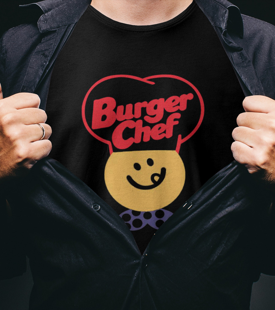 Burger Chef Happy Smiley Face With Chef Hat T-Shirt