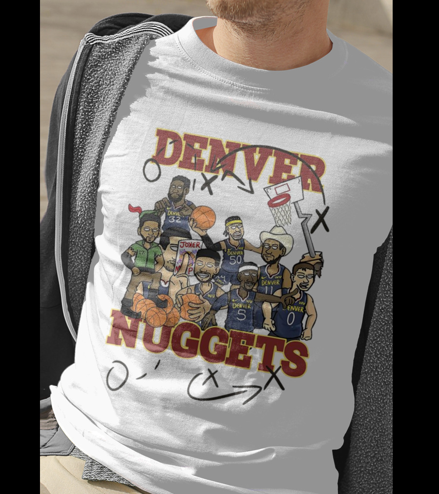 Denver Nuggets Cartoon Players Jokic Basketball Team T-Shirt