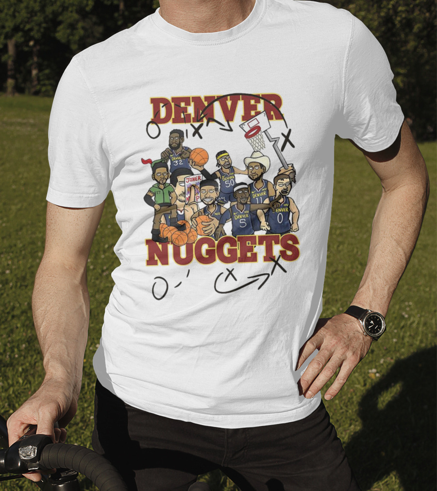 Denver Nuggets Cartoon Players Jokic Basketball Team T-Shirt