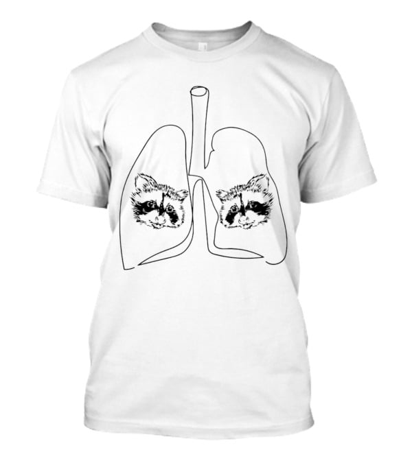 Happy Raccoon Club My Lungs Raccoon Lung Sketch T-Shirt