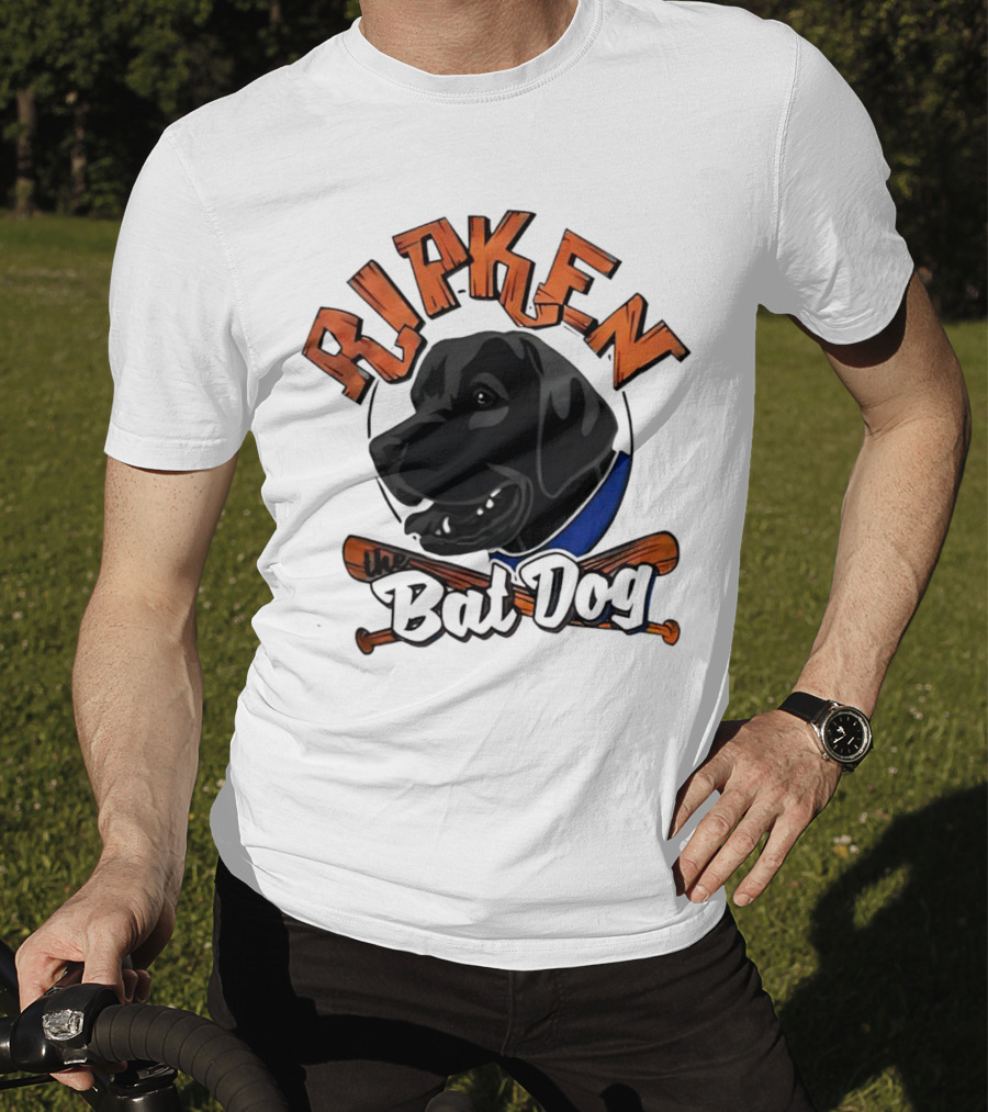 Ripken Bat Dog Baseball Themed Canine Mascot T-Shirt