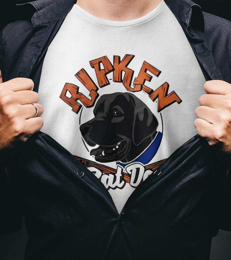 Ripken Bat Dog Baseball Themed Canine Mascot T-Shirt