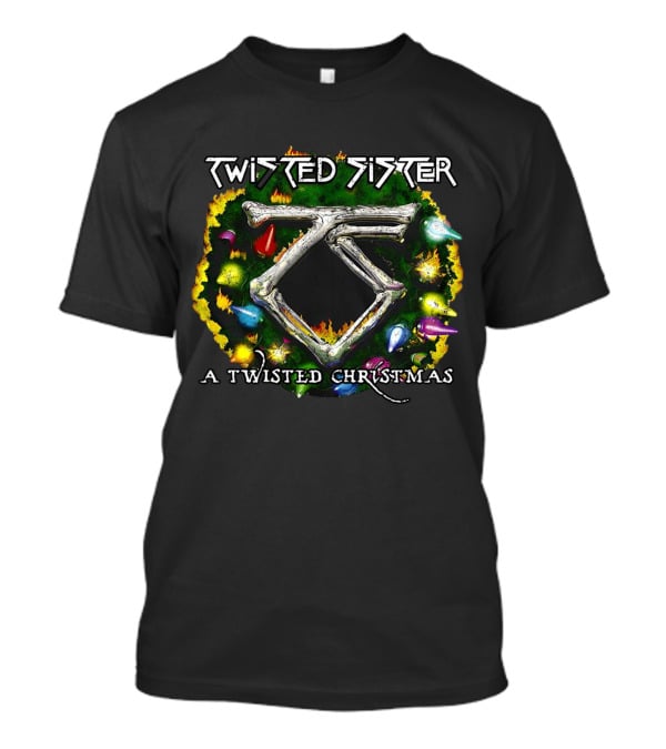 Twisted Sister A Twisted Christmas Holiday Wreath With Bones And Ornaments T-Shirt