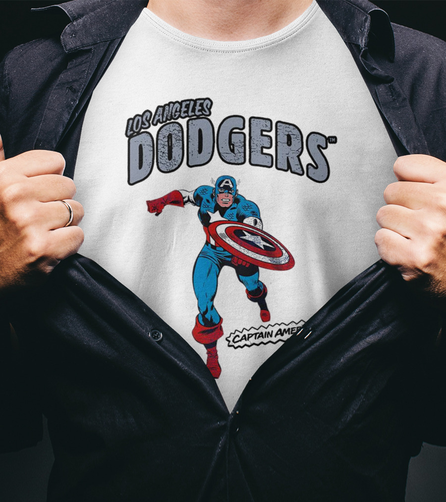 Los Angeles Dodgers Marvel Captain America T-Shirt