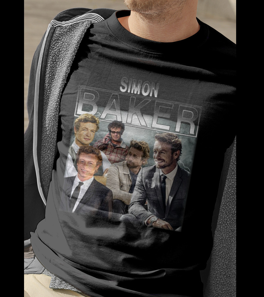 Simon Baker 90s Vintage Style Collage T-Shirt