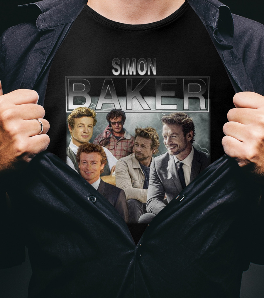 Simon Baker 90s Vintage Style Collage T-Shirt