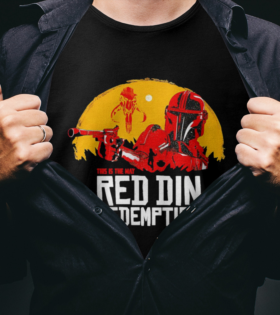 This Is The Way Red Din Redemption Mandalorian Bounty Hunter Star Wars T-Shirt
