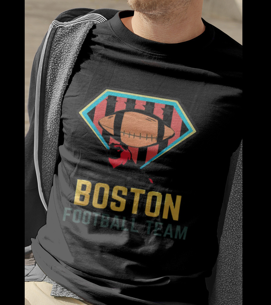 Boston Football Team Lion Emblem With Starry Shield T-Shirt