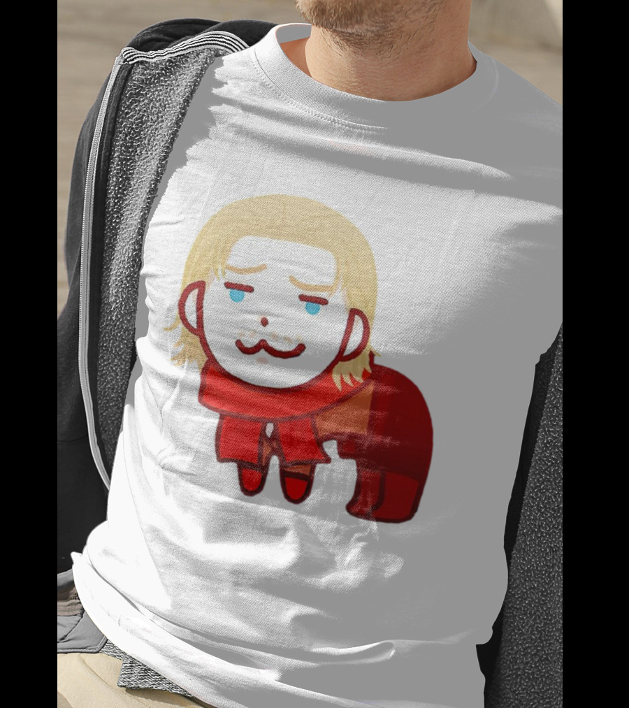 Ocelot Creature Blonde Character In Red Scarf And Outift T-Shirt