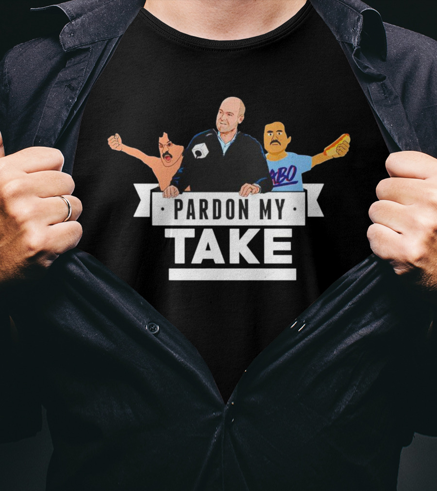 Pardon My Take Podcast Style With Characters And Sandwich T-Shirt