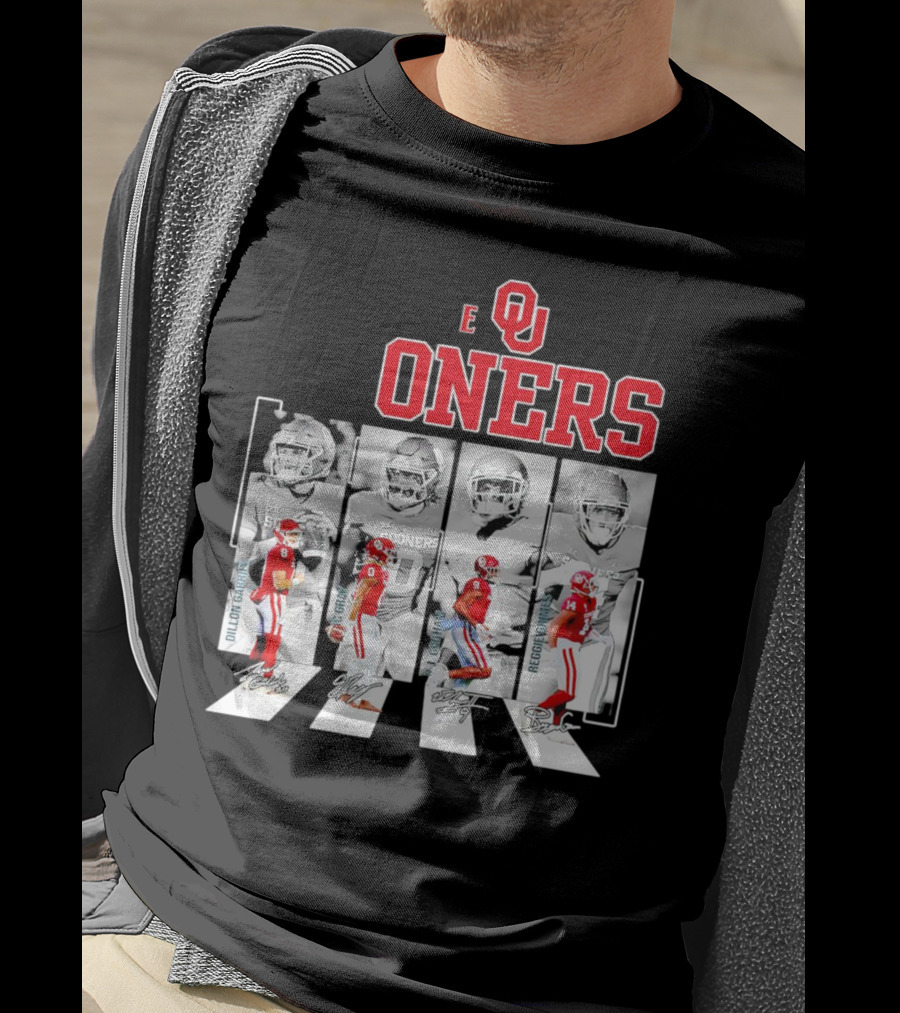 Oklahoma Sooners Football Abbey Road Dillon Gabriel Signatures T-Shirt