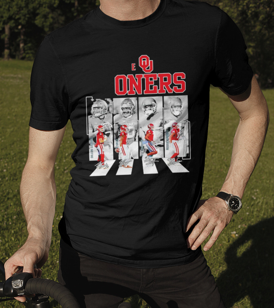 Oklahoma Sooners Football Abbey Road Dillon Gabriel Signatures T-Shirt