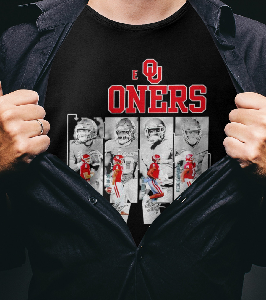 Oklahoma Sooners Football Abbey Road Dillon Gabriel Signatures T-Shirt