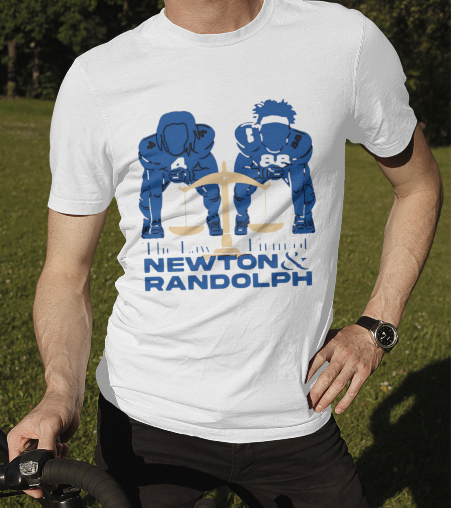 Johnny Newton And Keith Randolph The Law Firm Of Newton And Randolph Football Justice Scales T-Shirt