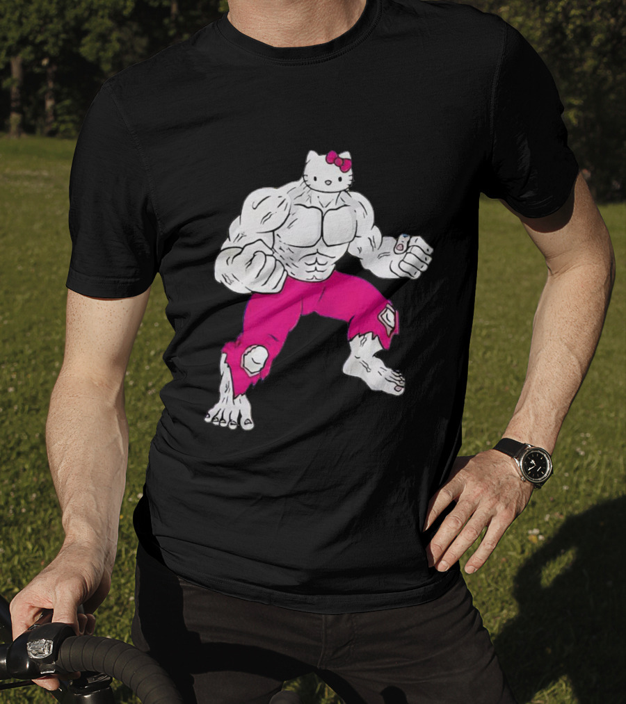 Hello Kitty Meets Hulk Crossover Mashup T-Shirt