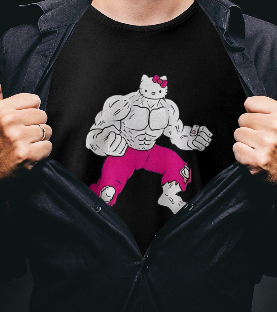 Hello Kitty Meets Hulk Crossover Mashup T-Shirt