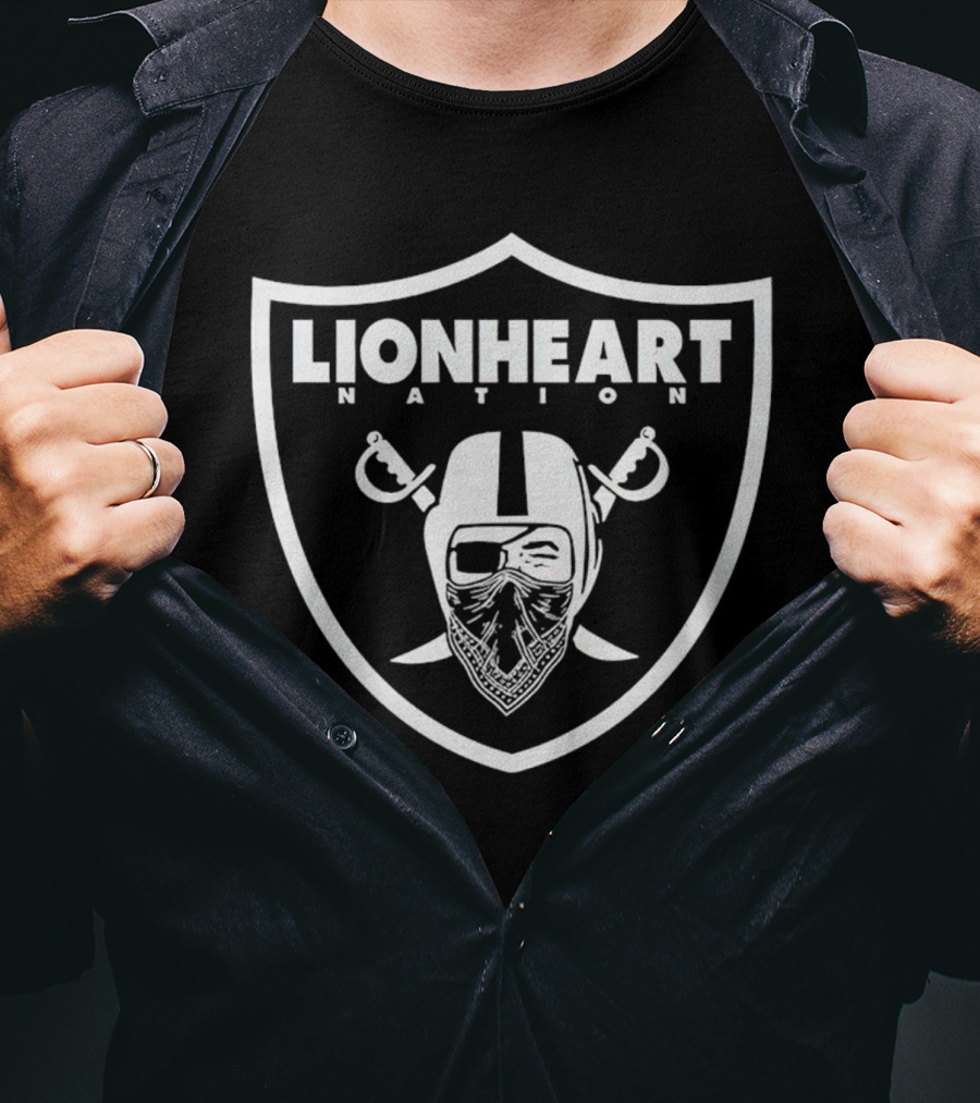 Lionheart Nation Los Angeles Raiders Shield T-Shirt