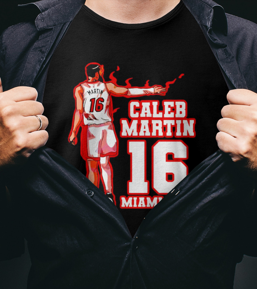 Caleb Martin 16 Miami Heat NBA Player T-Shirt