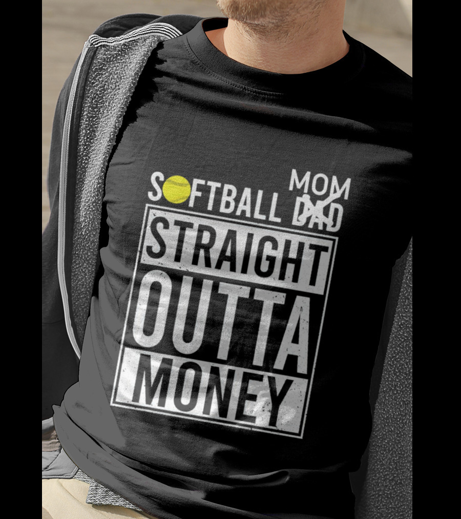 Softball Mom Straight Outta Money T-Shirt