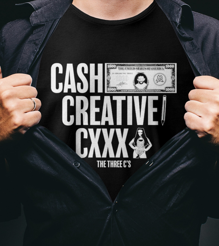 Cash Creative Cxxx The Three C’s Matt Cardona Dollar Pencil Woman T-Shirt