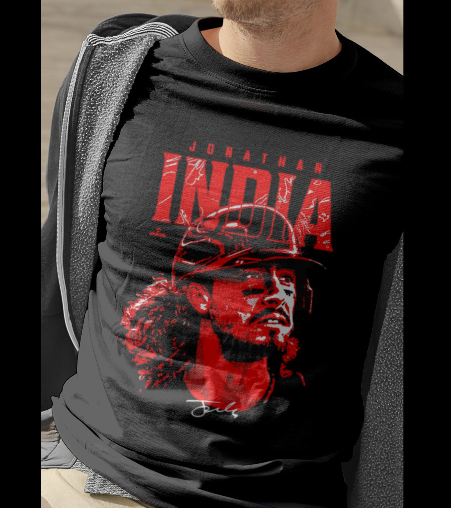 Jonathan India Cincinnati Reds Signature Face T-Shirt