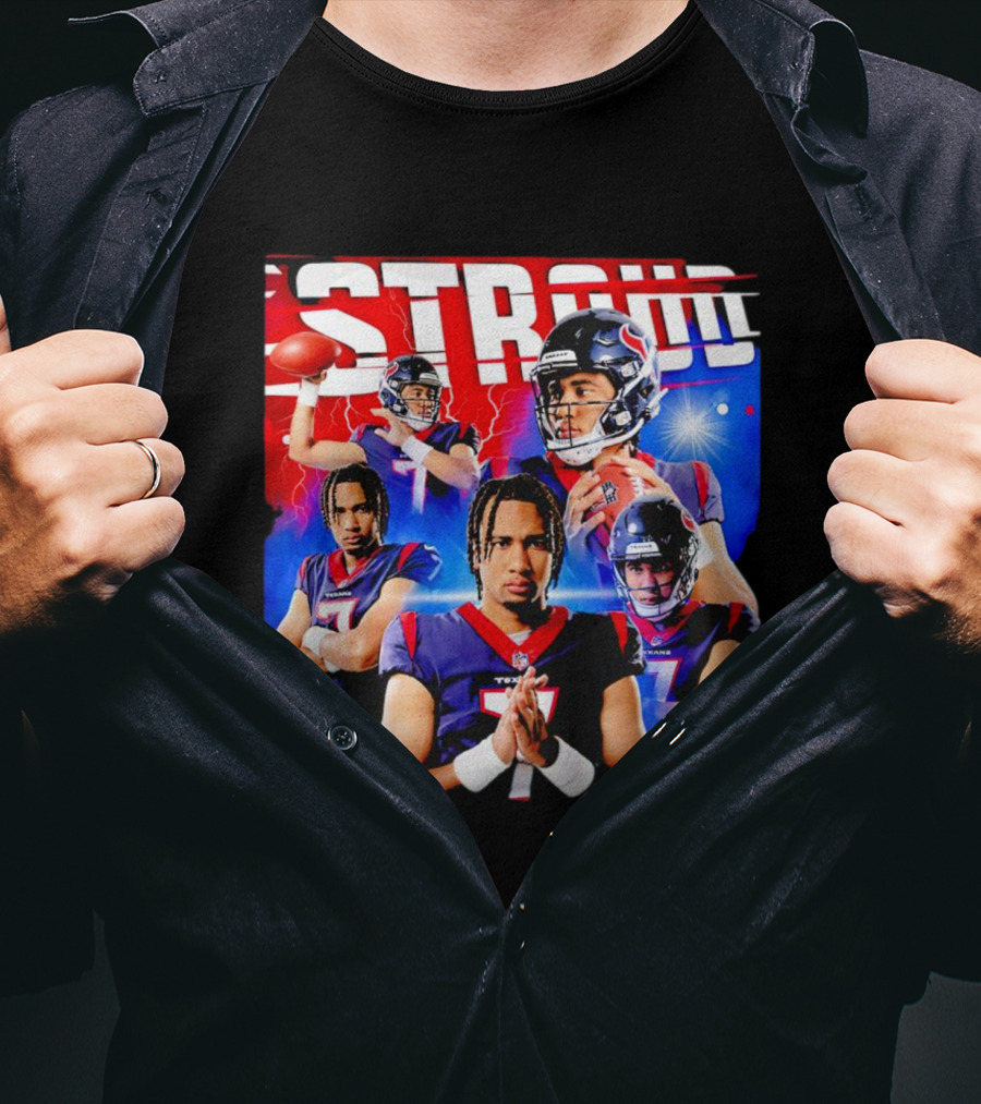 CJ Stroud Houston Texans Quarterback Action Collage T-Shirt