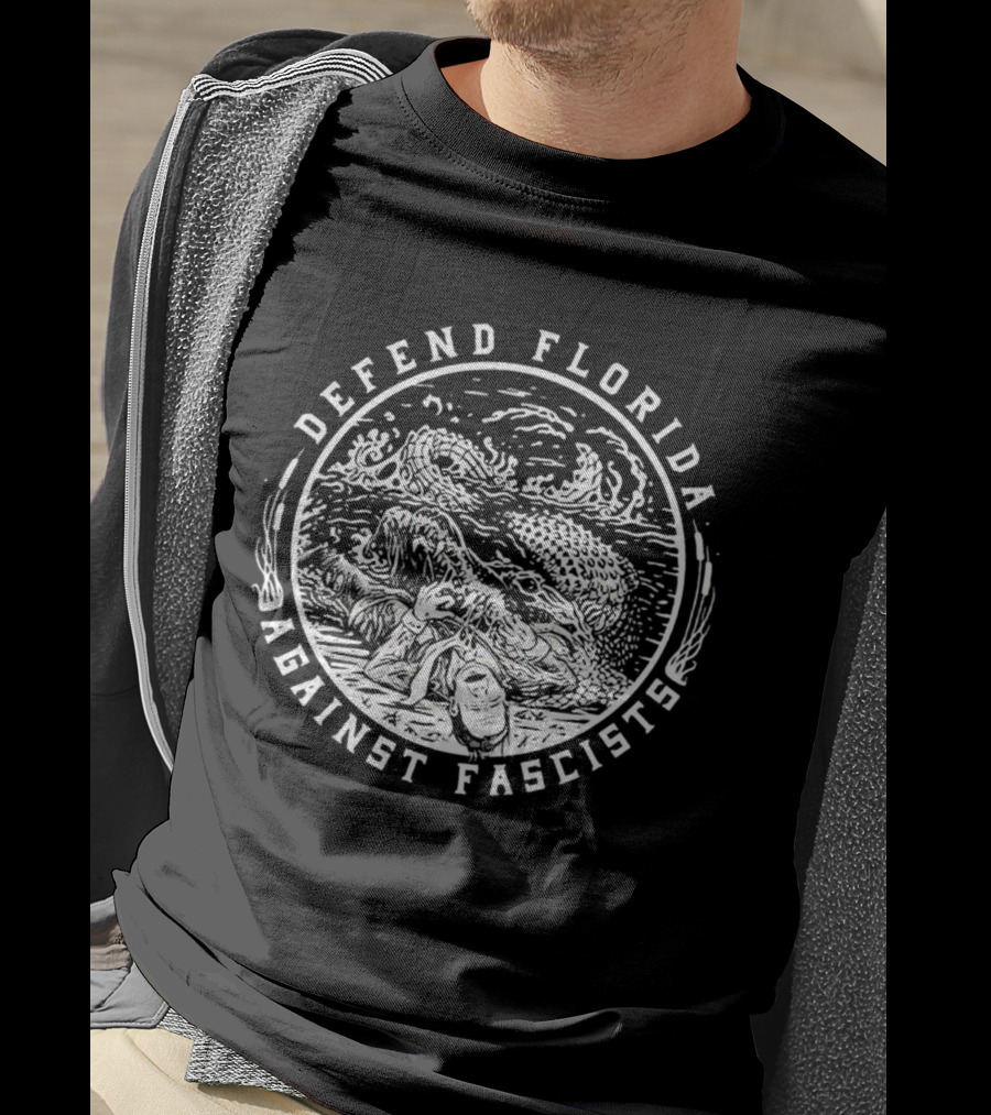 Defend Florida Against Fascists Alligator T-Shirt