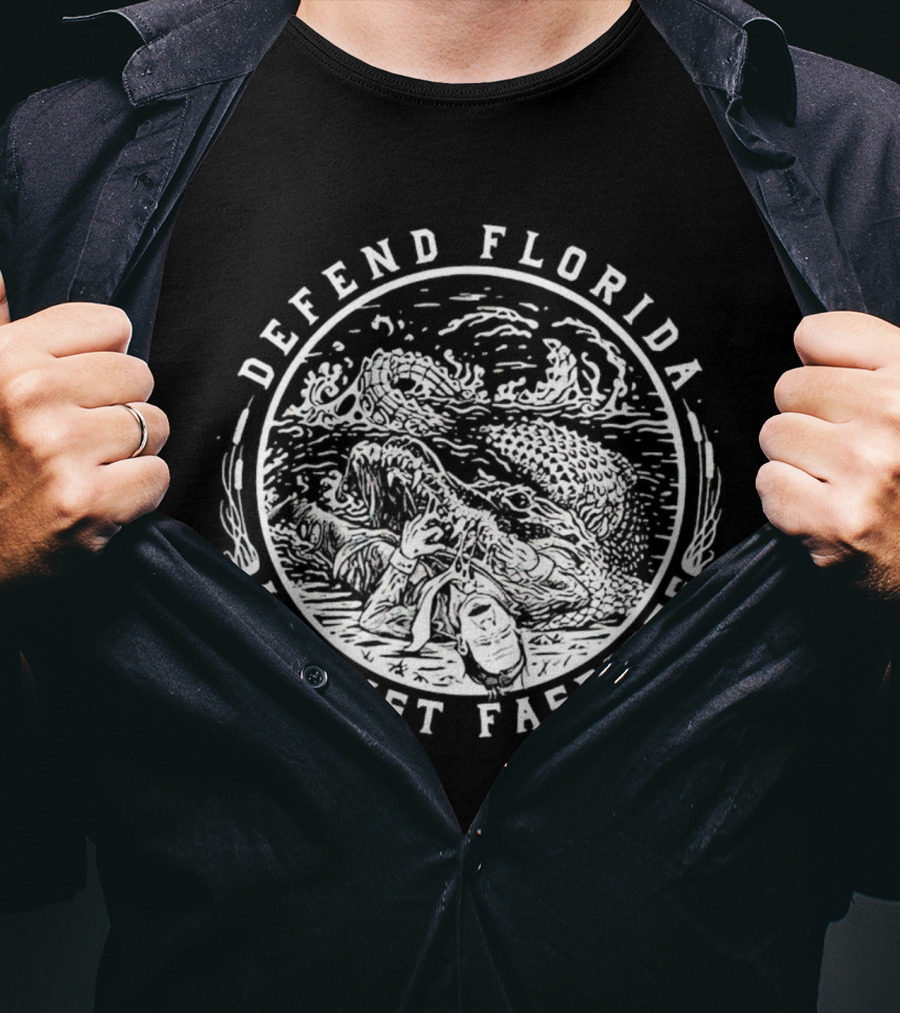 Defend Florida Against Fascists Alligator T-Shirt