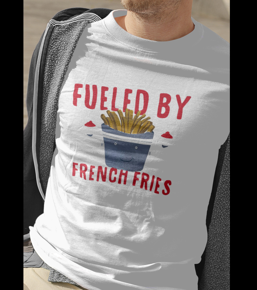 Fueled By French Fries Smiling Cartoon Face With Ketchup Cups T-Shirt