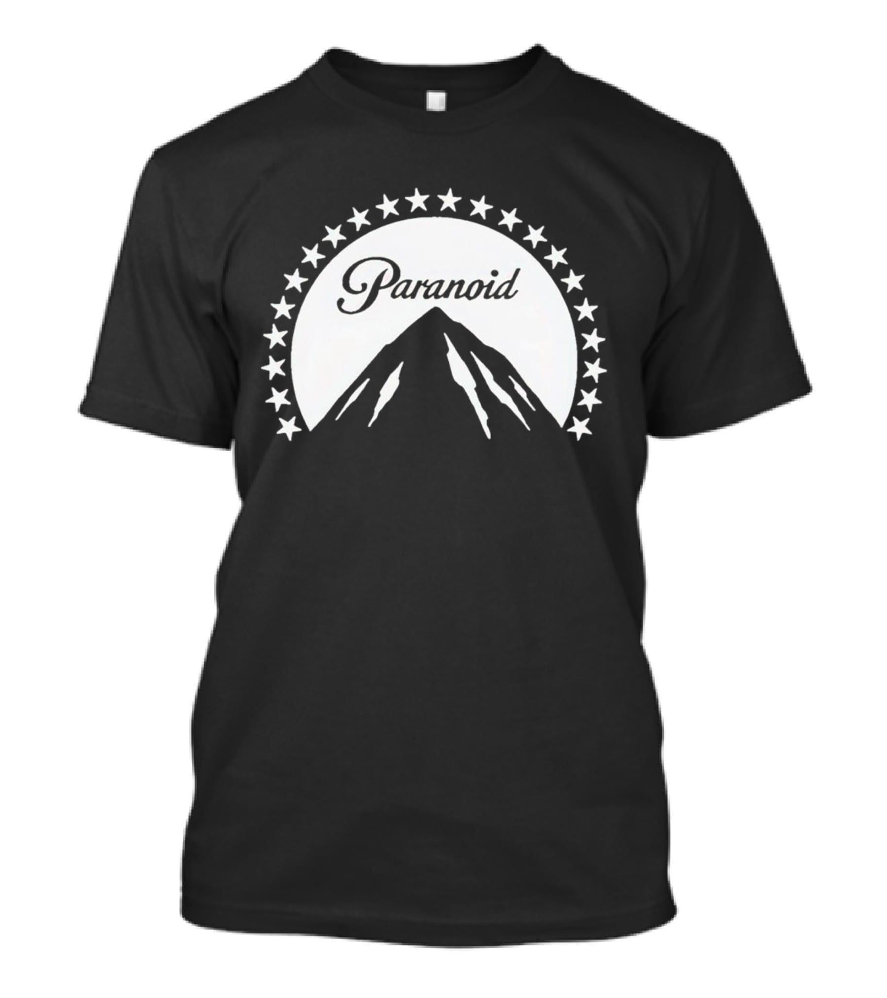 Paramount Paranoid Logo Parody Stars Mountain T-Shirt