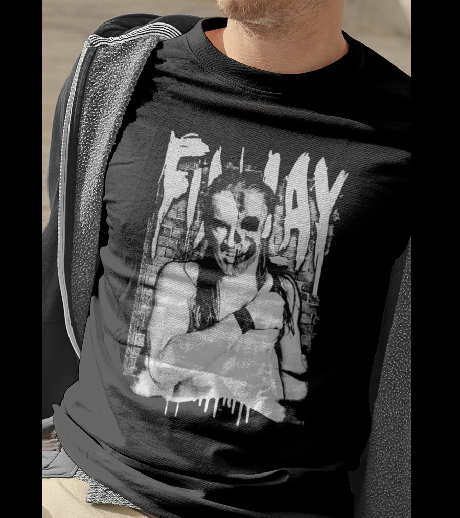 Skull Face Finlay Grunge Style Brick Wall Background T-Shirt