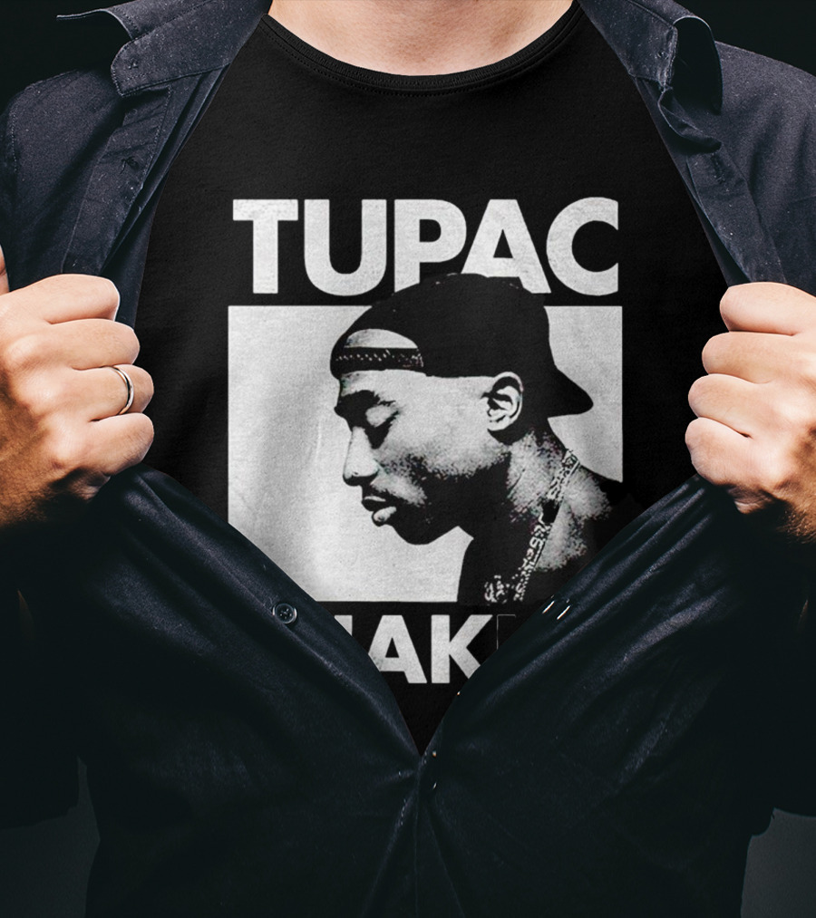 Tupac Shakur Profile Portrait Black T-Shirt
