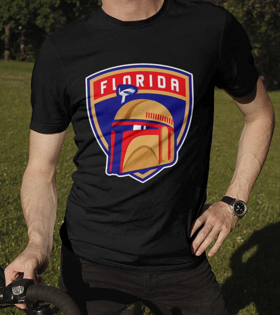 Florida Panthers Boba Fett Helmet Star Wars Collaboration T-Shirt