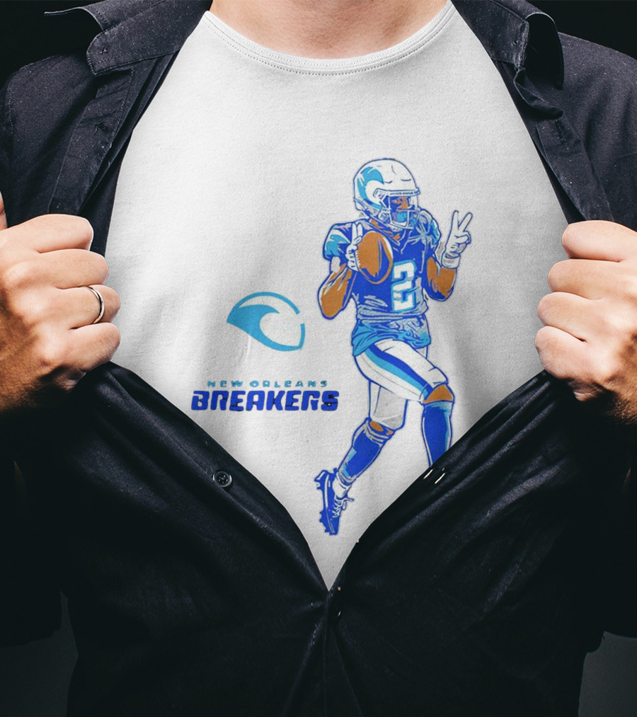 Johnnie Dixon 2 New Orleans Breakers Football Deuces T-Shirt