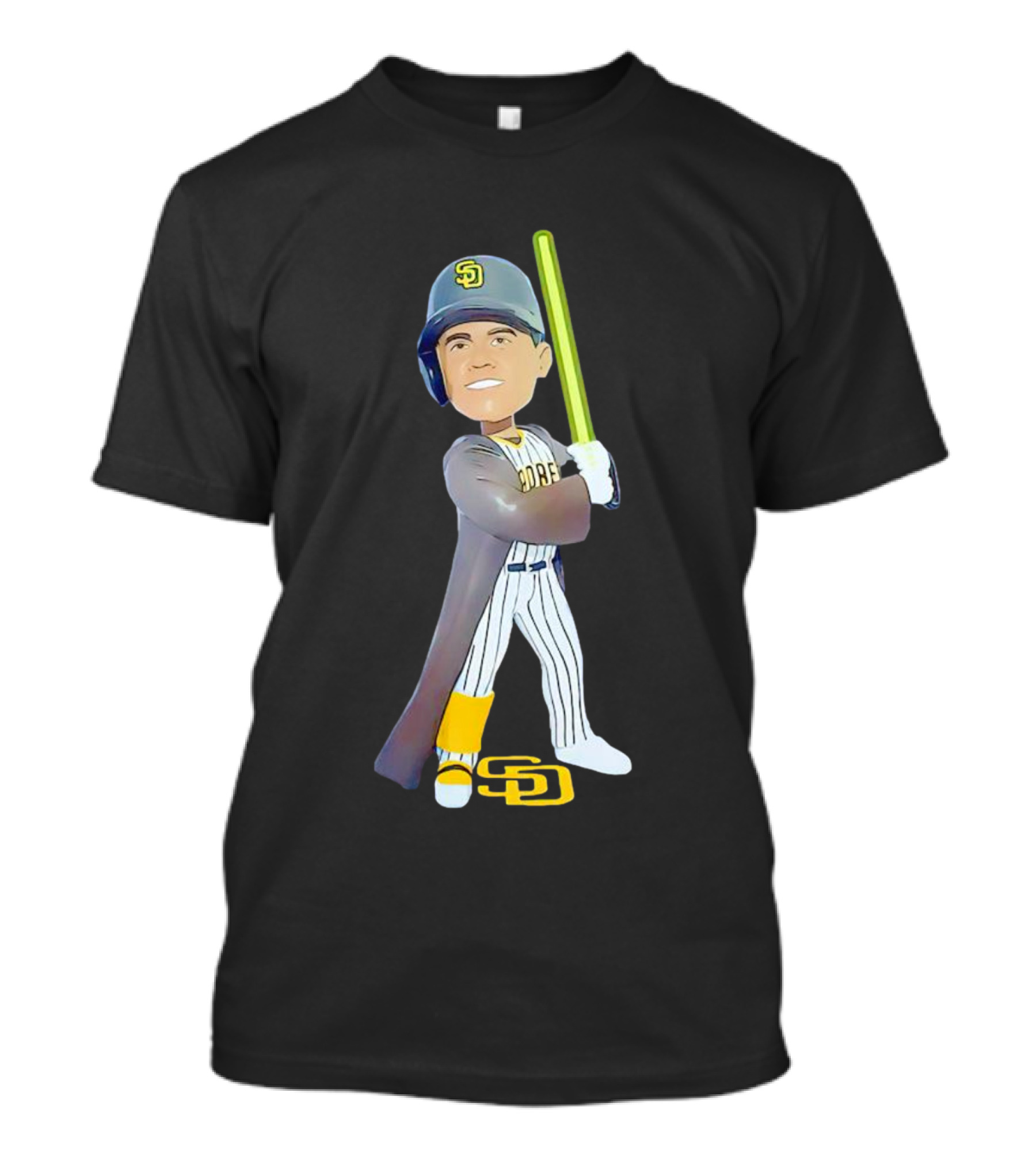 Juan Jedi Juan Kenobi San Diego Padres Lightsaber Bobblehead T-Shirt