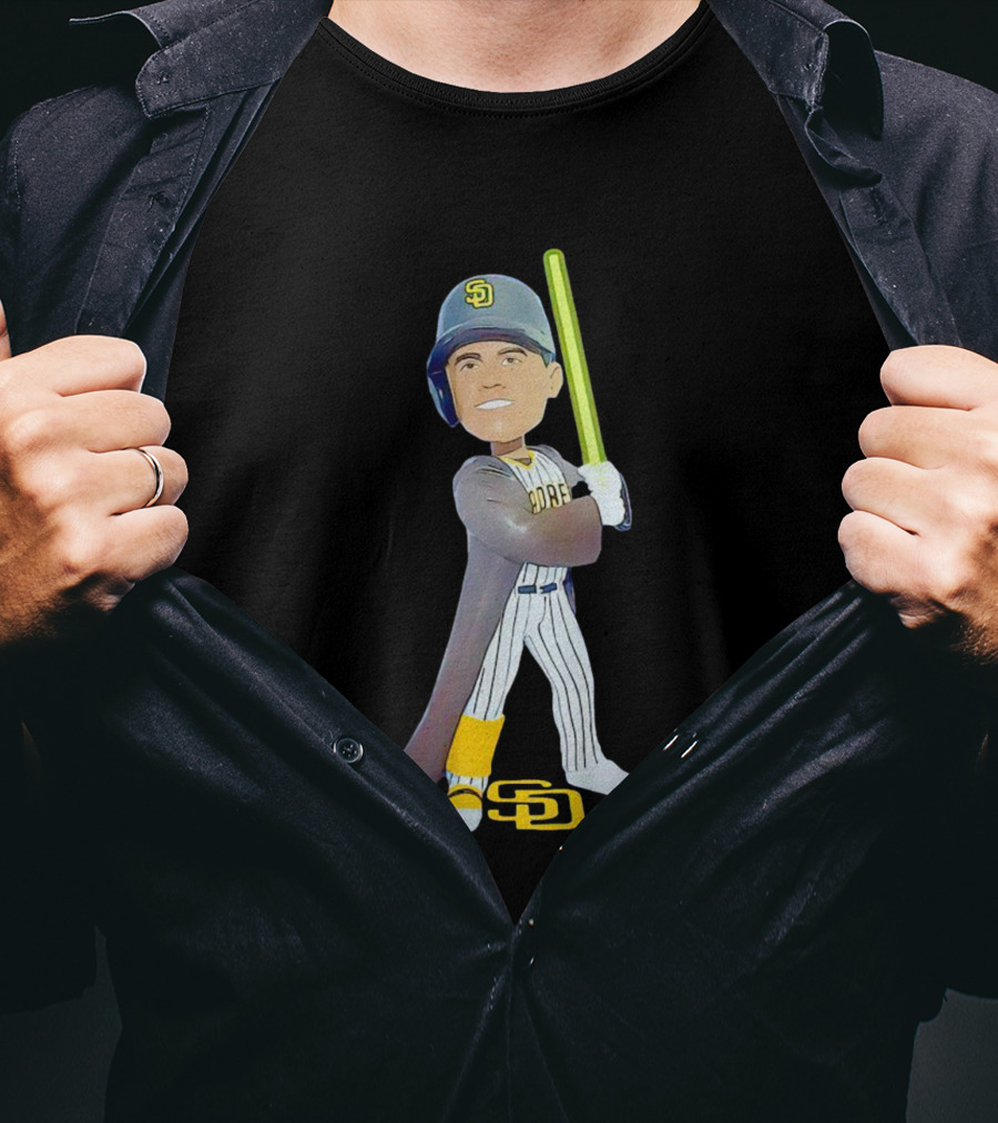 Juan Jedi Juan Kenobi San Diego Padres Lightsaber Bobblehead T-Shirt