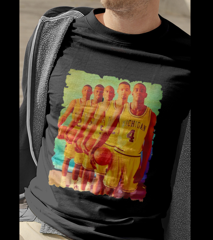 Michigan Wolverines Fab Five Historic Basketball Team T-Shirt