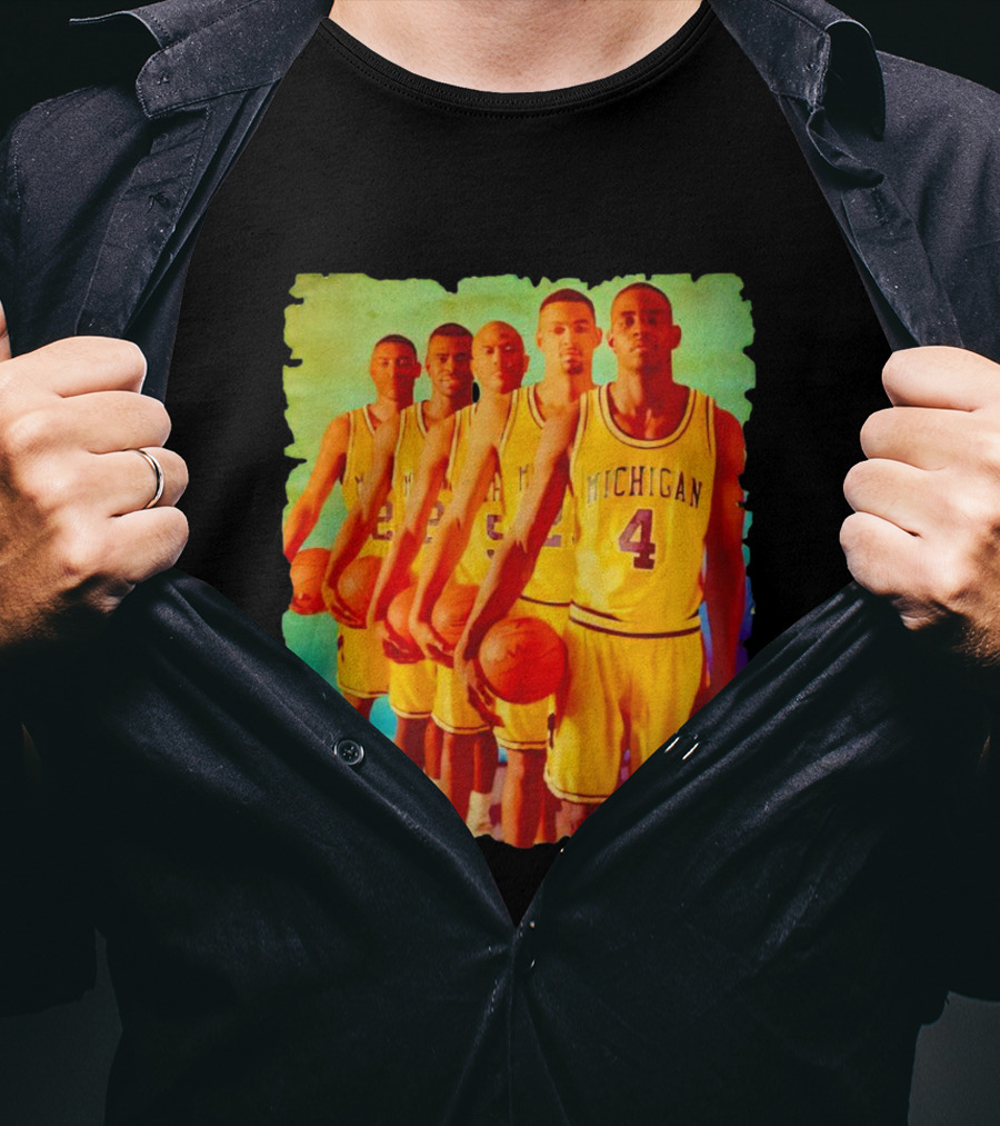 Michigan Wolverines Fab Five Historic Basketball Team T-Shirt