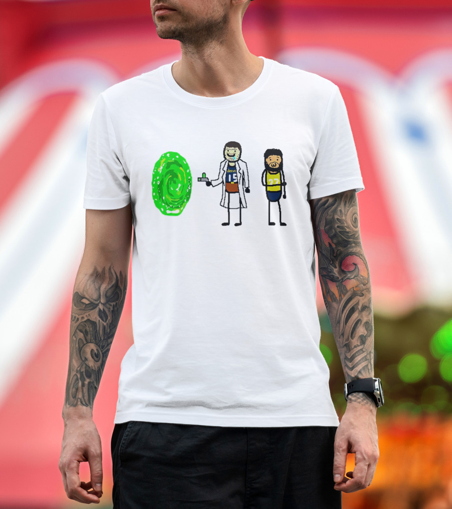 Rick-ola Jokic and Jamal Morty Denver 15 27 Portal T-Shirt