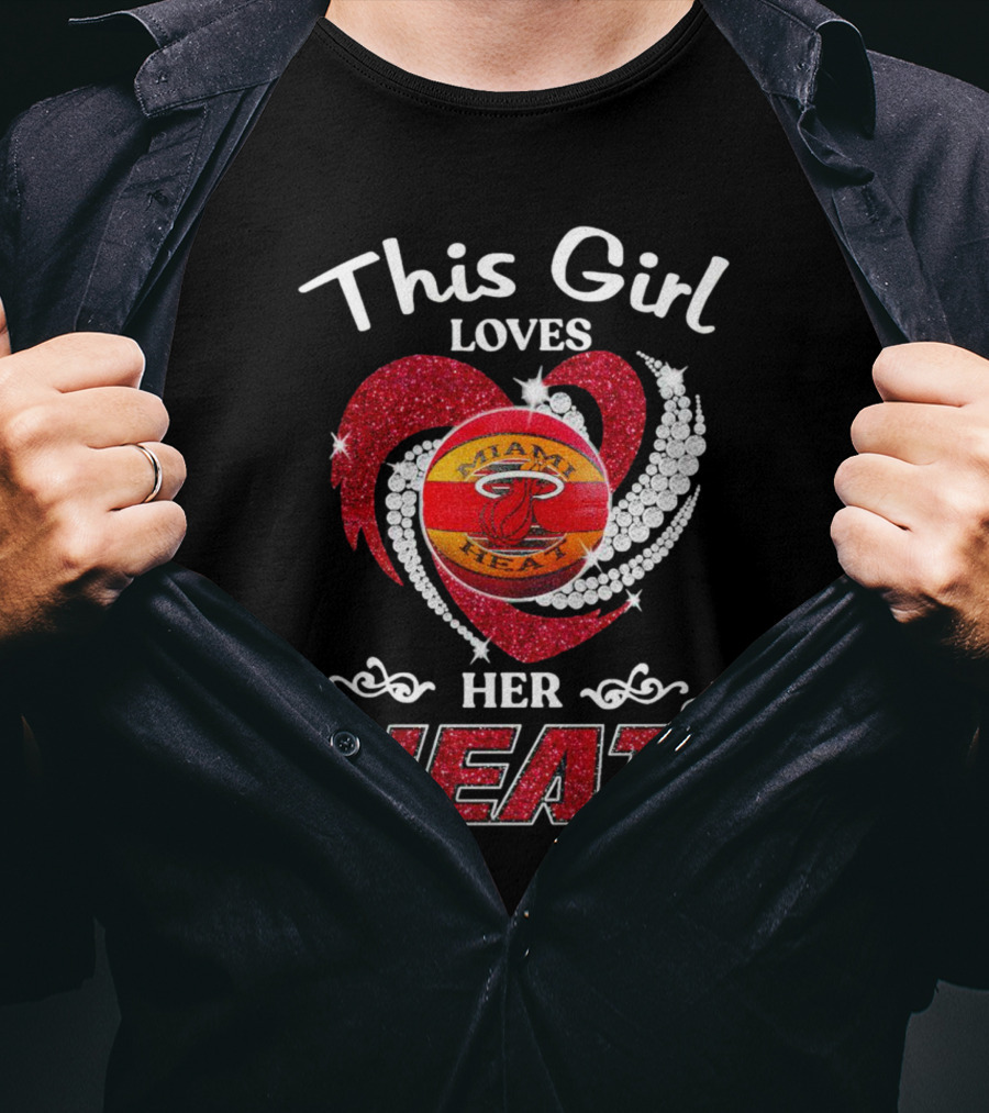 This Girl Loves Her Miami Heat Basketball Team Heart T-Shirt
