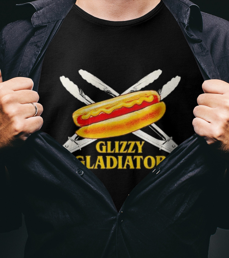 Glizzy Gladiator Hot Dog And Grill Tongs Crossed T-Shirt